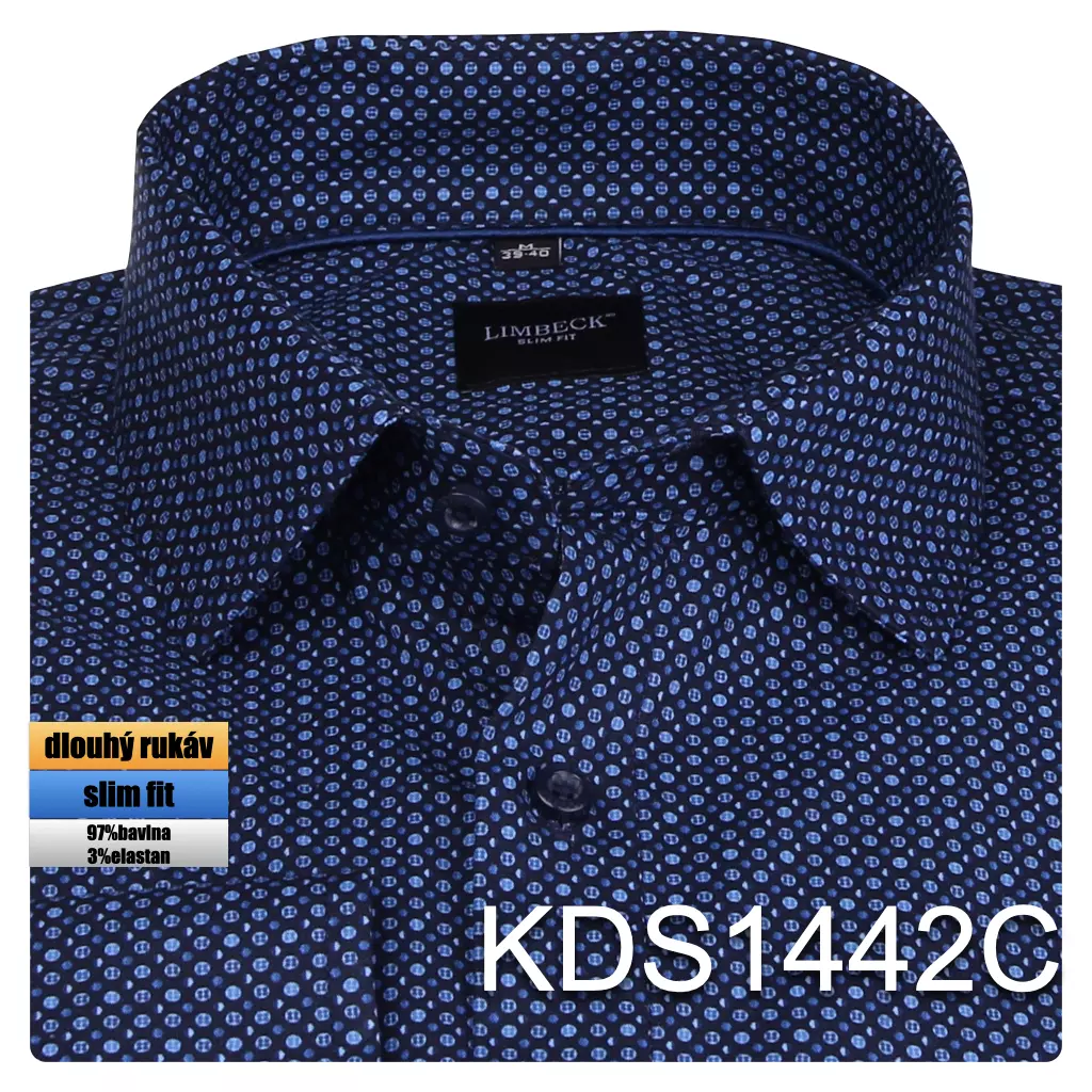 modrá košile se vzorem 