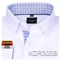 bílá košile s jemným modrým vzorem