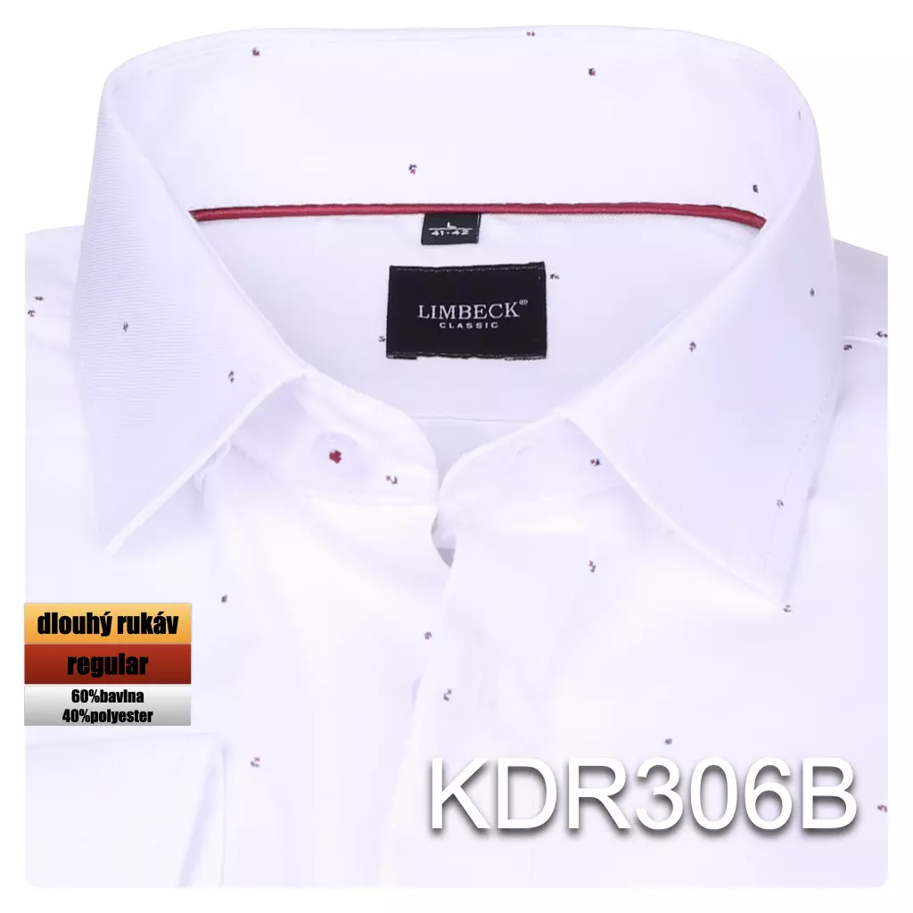 bílá košile s drobným vzorem