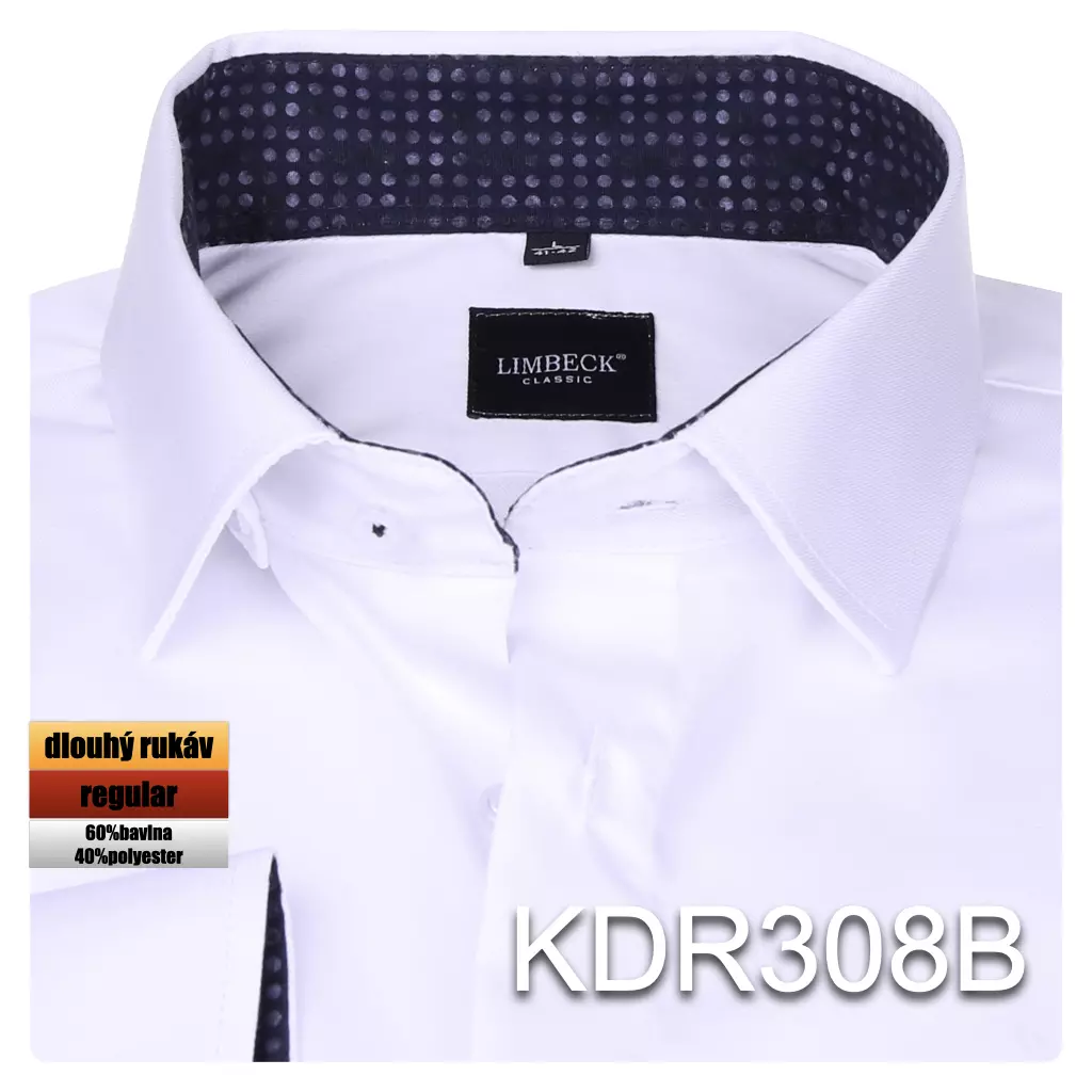 bílá košile s černými doplňky