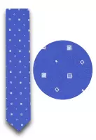 ostře modrá kravata se vzorem