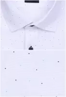 bílá košile s jemným modrým vzorem