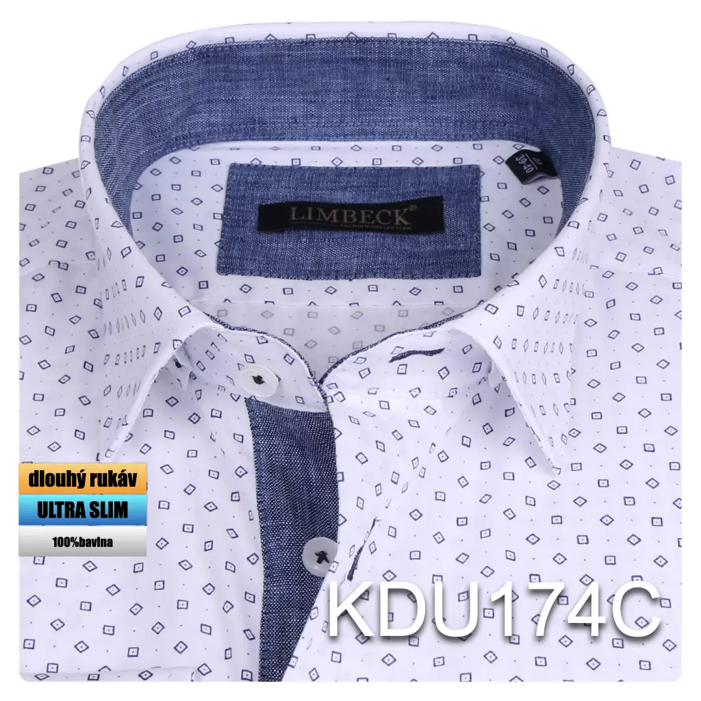 bílá košile s jemným vzorem