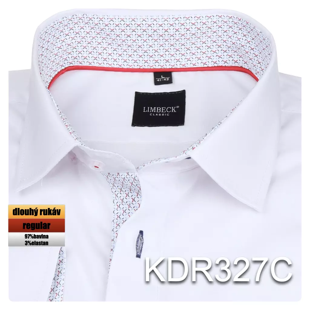 bílá košile s jemnými doplňky