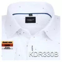 bílá košile s jemným modrým vzorem