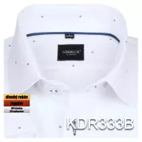 bílá košile s jemným modrým vzorem