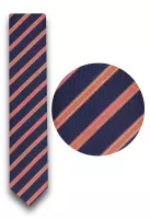 tmavě modrá kravata s oranžovým pruhem