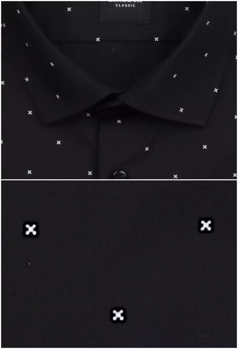 černá košile s jemným vzorem