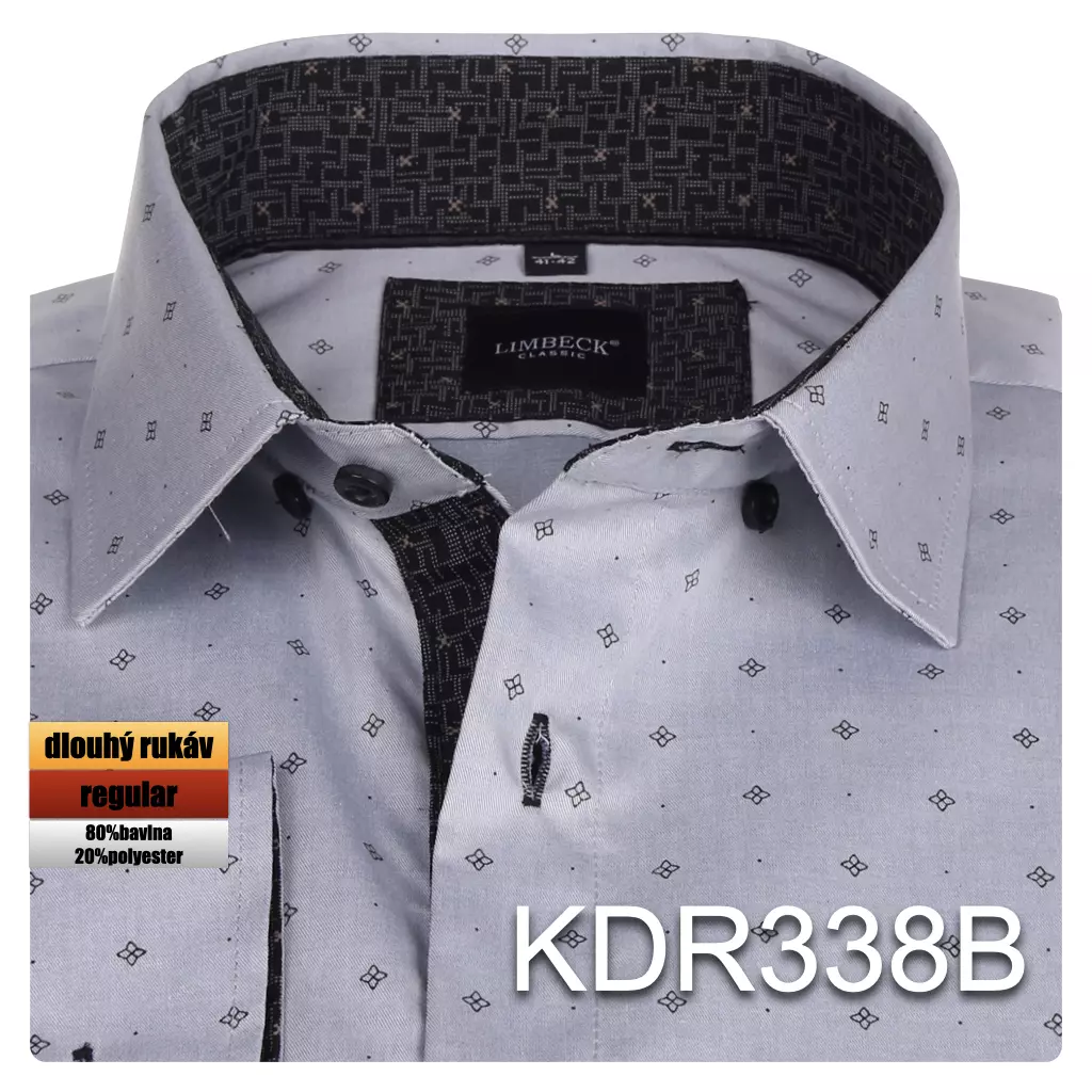 šedá košile s černými doplňky