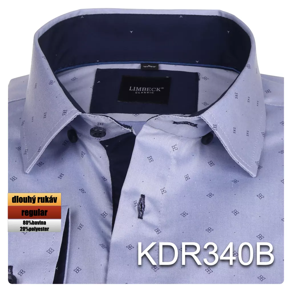 modrá košile s doplňky