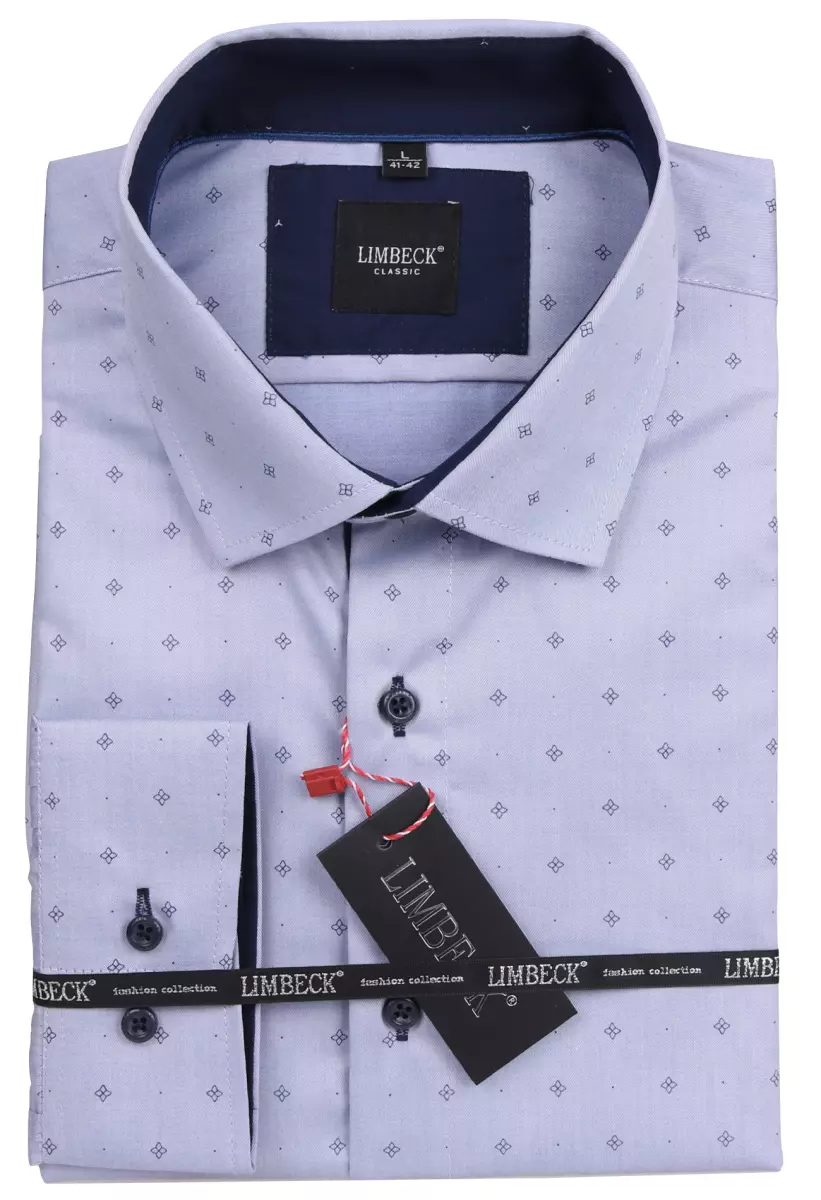 modrá košile s doplňky