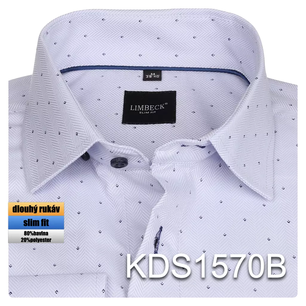 modrá košile s jemným vzorem 