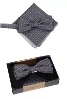 set motýlek a kapesníček šedé barvy
