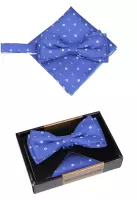 set motýlek a kapesníček modrá barva
