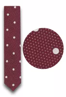 vínová kravata s puntíkem