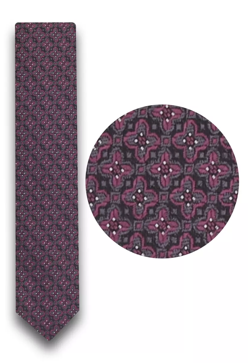 černofialová kravata se vzorem
