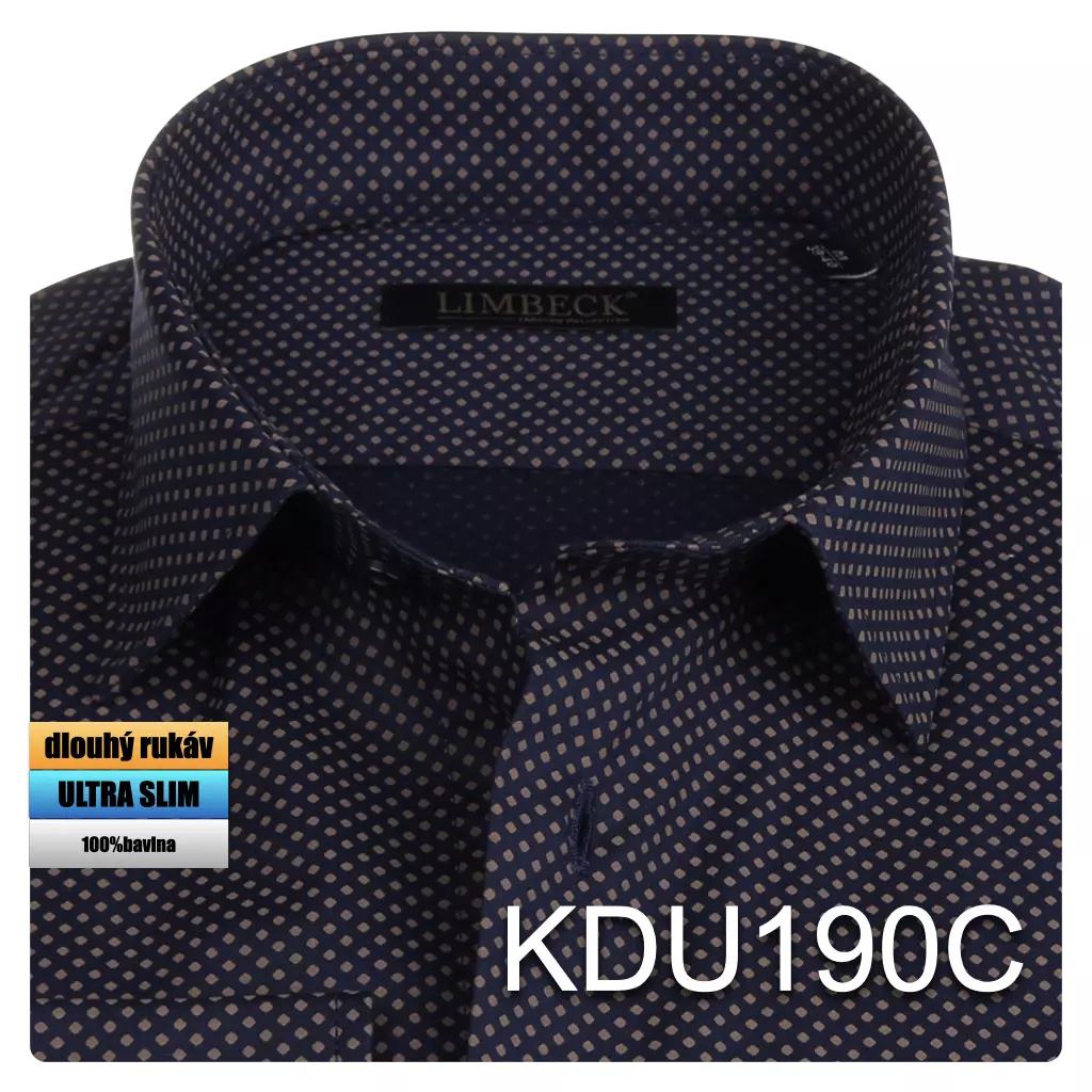 hnědomodrá vzorovaná košile