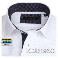 bílá košile s jemnými hnědými prvky