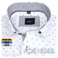 bílá košile s šedými doplňky