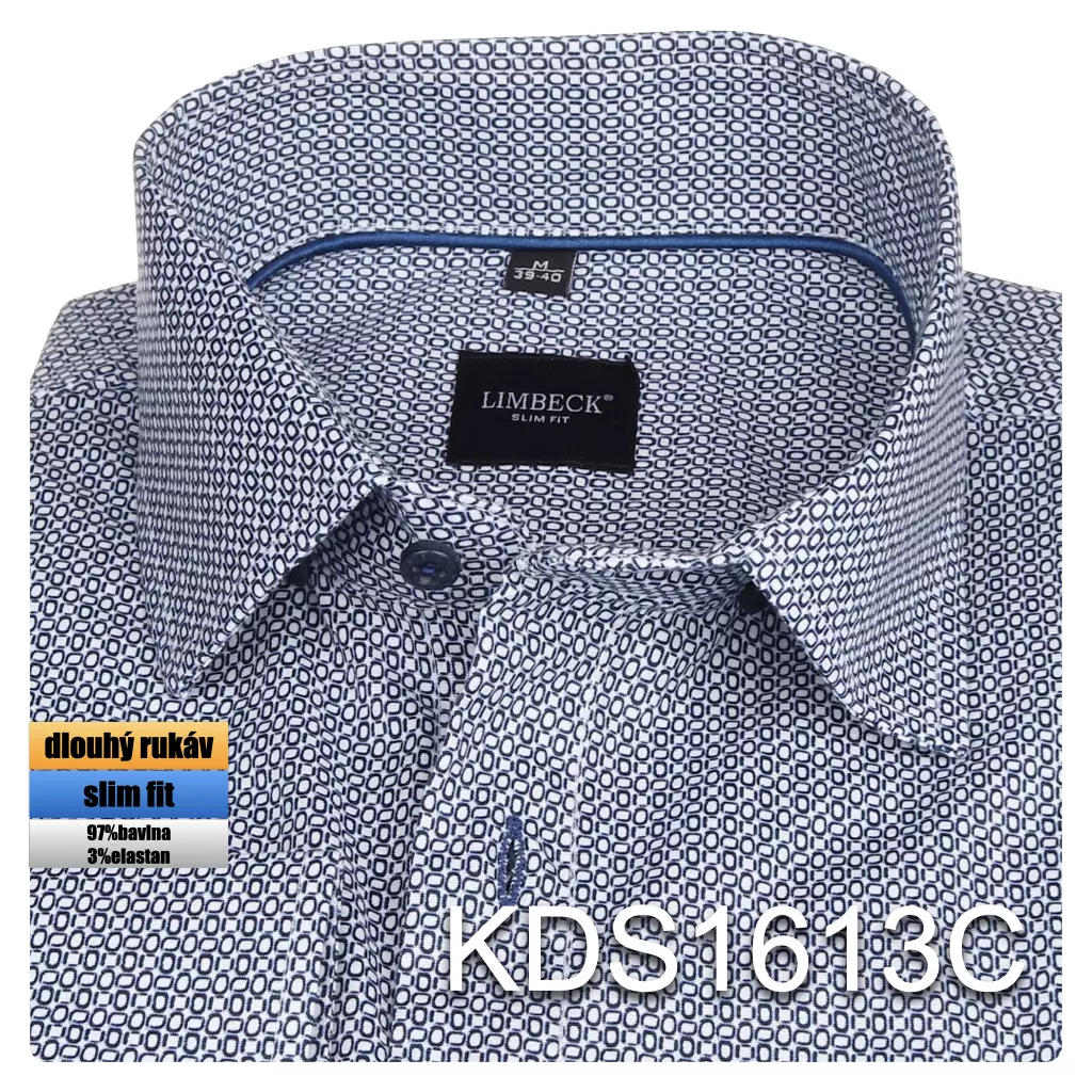 košile se zajímavým modrým vzorem