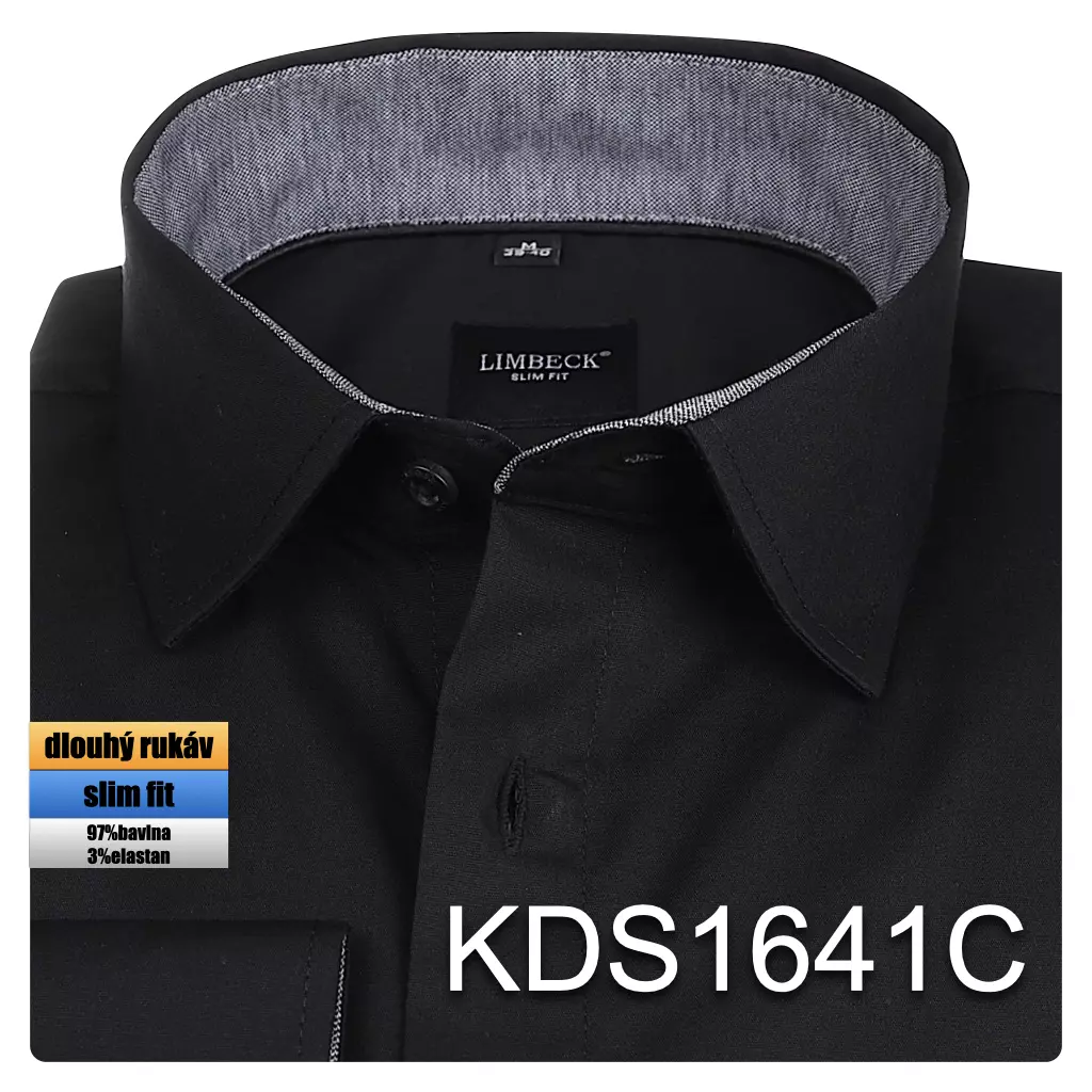 černá košile s šedými doplňky