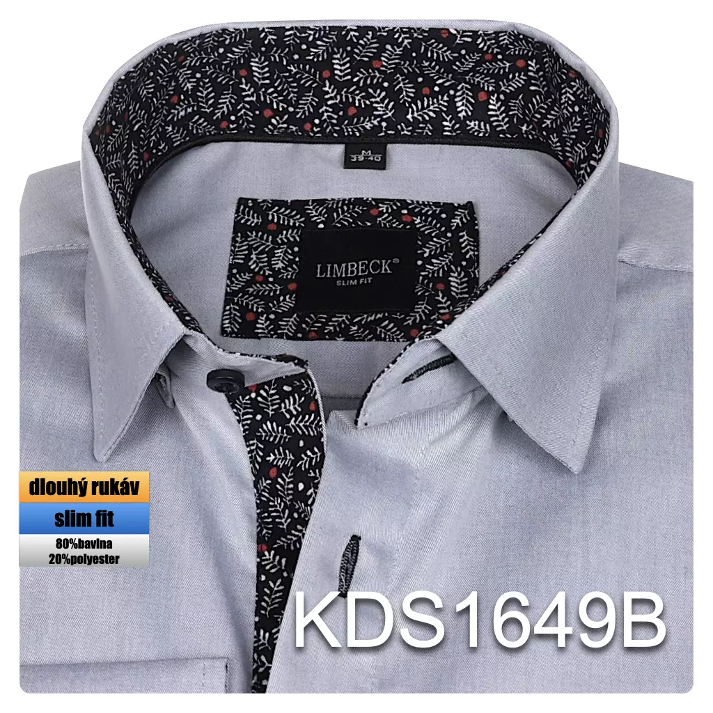 světle šedá košile s doplňky