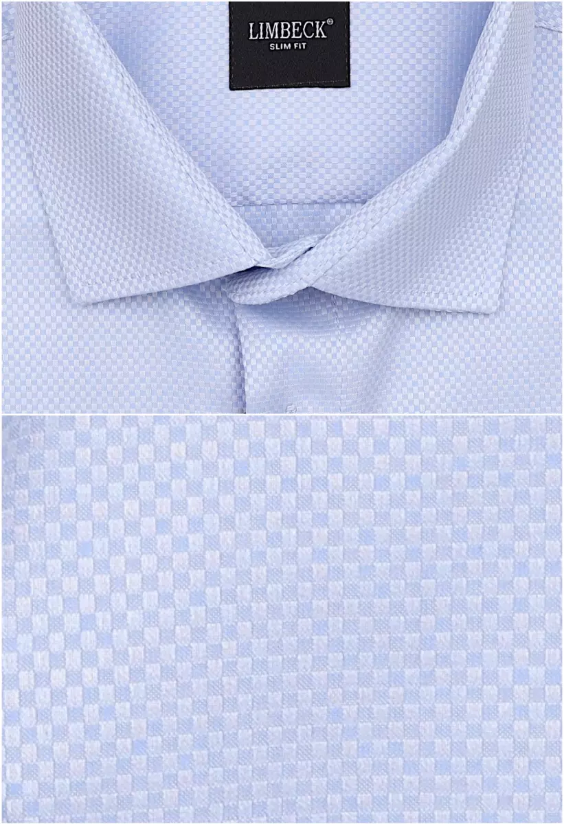 modrá košile s texturou