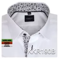 bílá košile s černobílými doplňky