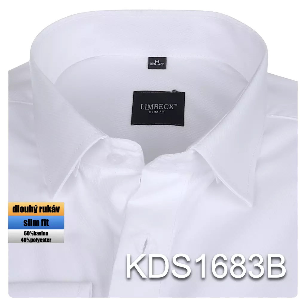 bílá košile s diagonální texturou