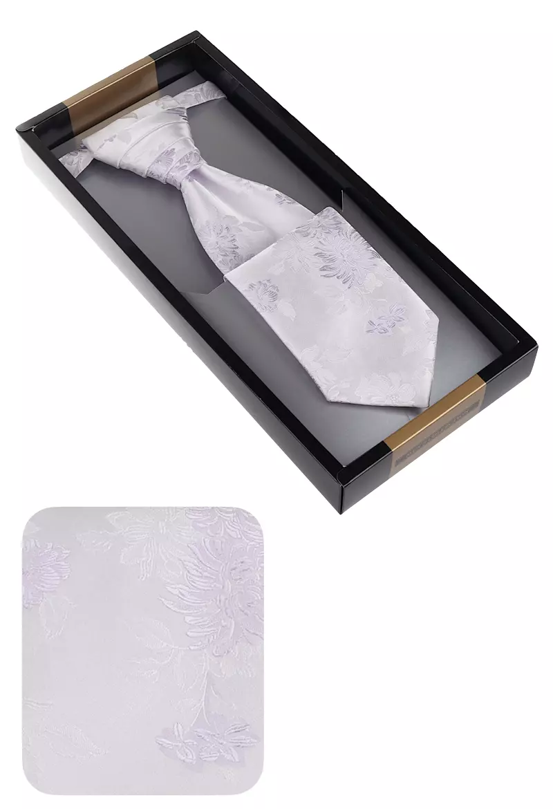 elegantní svatební kravata s kapesníčkem barvy jemně fialové