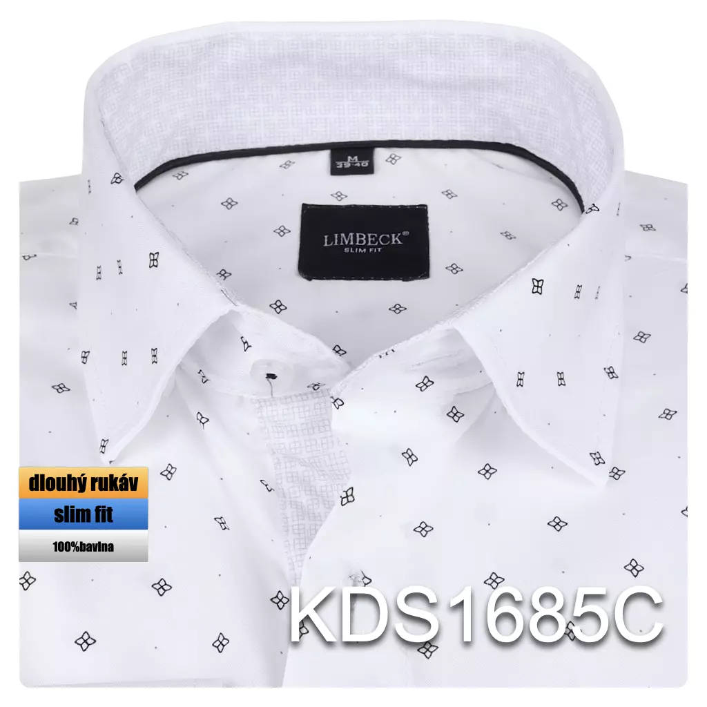 bílá košile s šedými prvky
