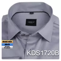 šedá košile jednobarevná s černým prvkem
