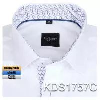 bílá košile s modrými prvky
