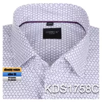 bílá košile s fialovými prvky