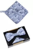 set motýlek a kapesníček modrá barva