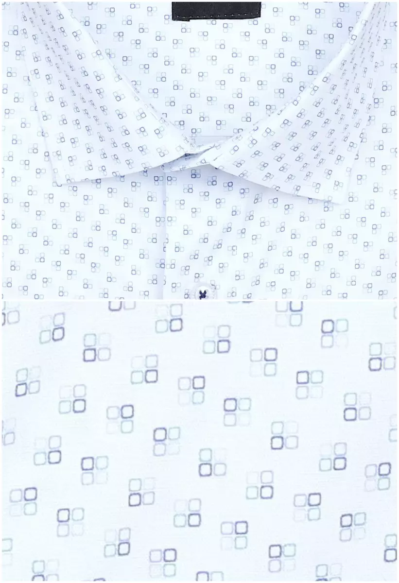 bílá košile se pěkným vzorem