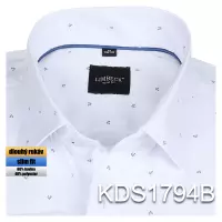 bílá košile s jemnými modrými prvky