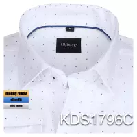 bílá košile s jemnými modrými prvky