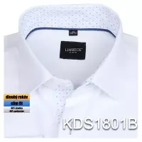 bílá košile s jemnými modrými prvky