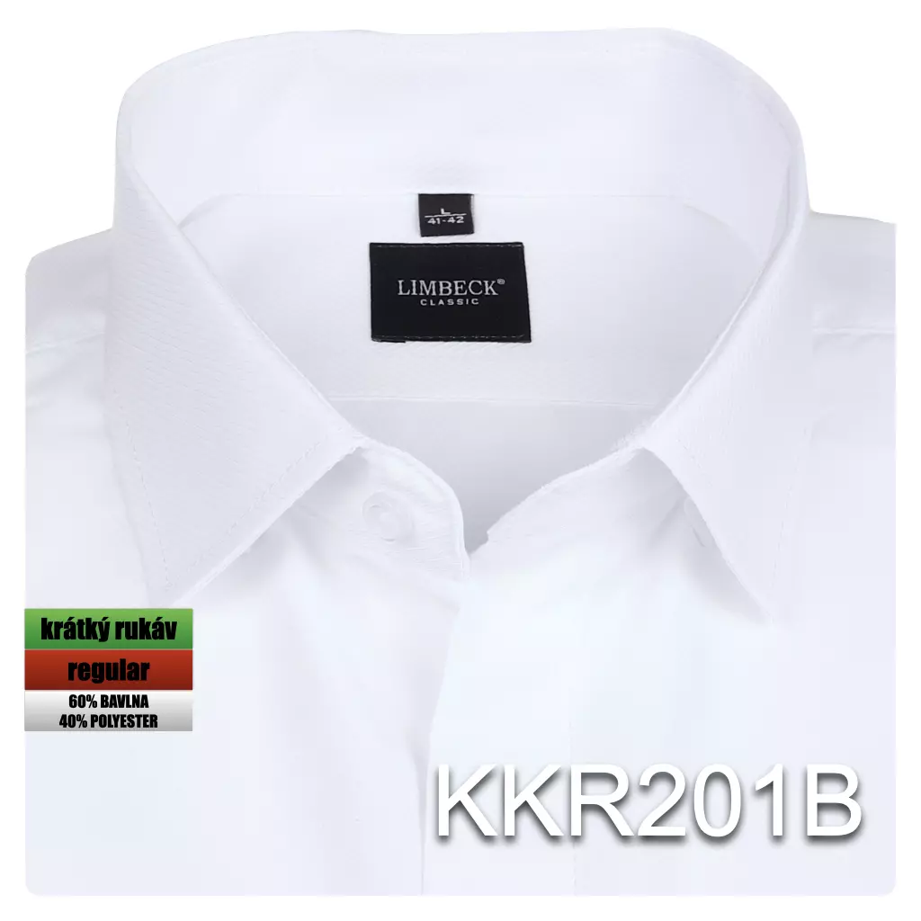 bílá košile s diagonální texturou