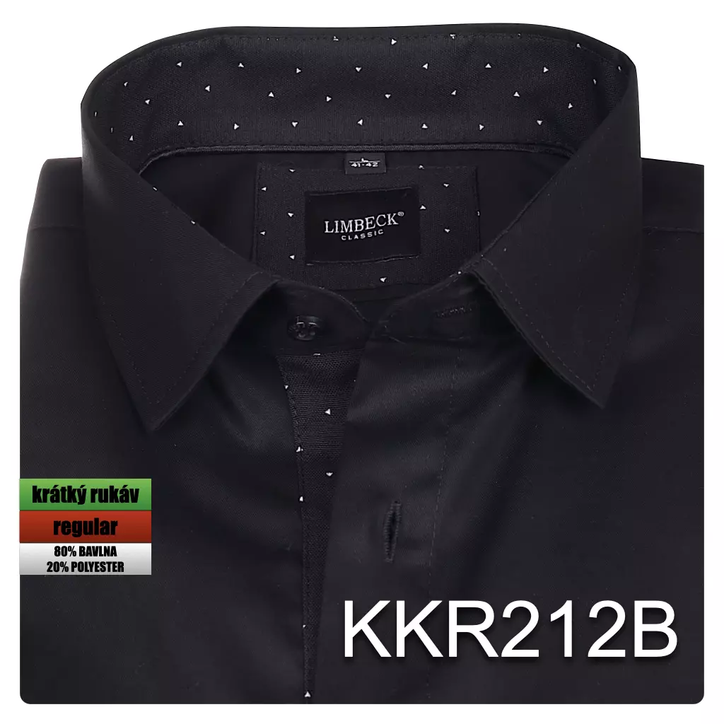 černá jednobarevná košile s doplňky