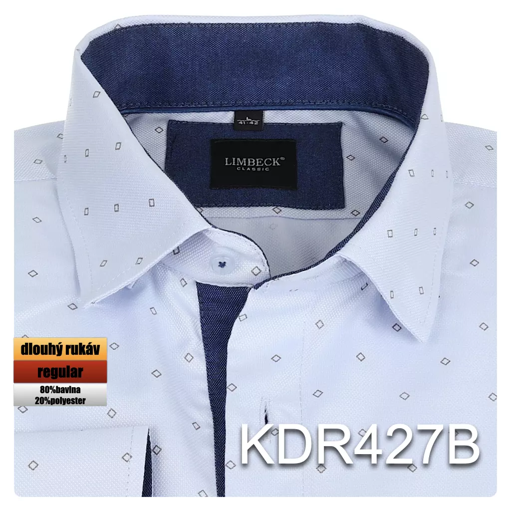 modrá košile s doplňky