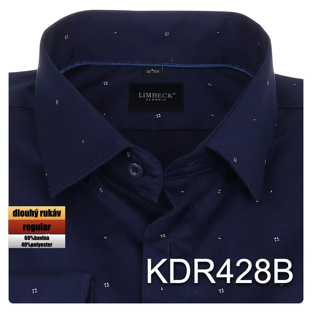 tmavě modrá košile s jemným vzorem