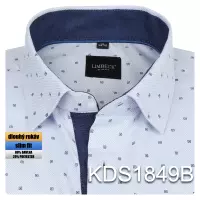 světle modrá košile s tmavými prvky