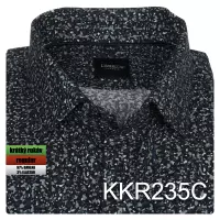 tmavá černá košile se zeleným vzorem