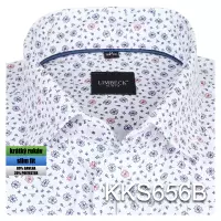 bílá košile s pěkným modrým vzorem