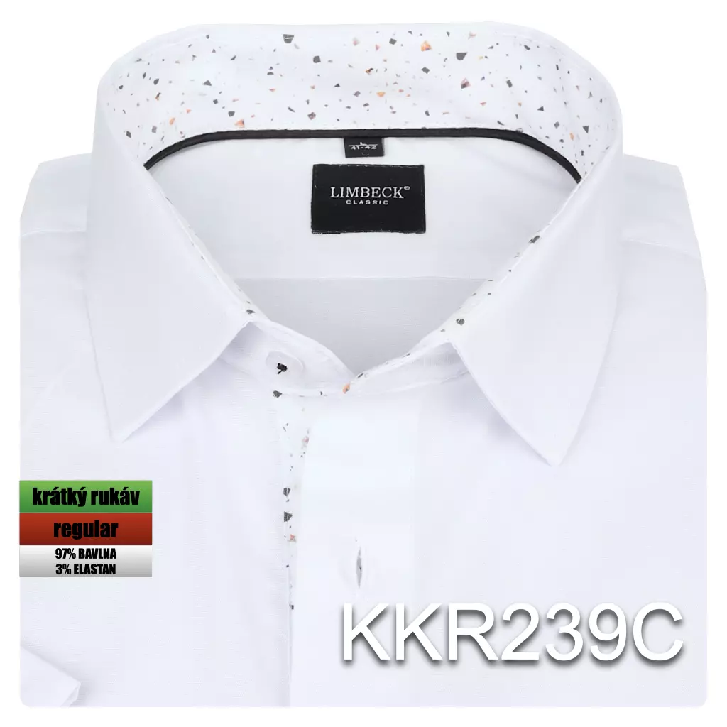 bílá jednobarevná košile s doplňky