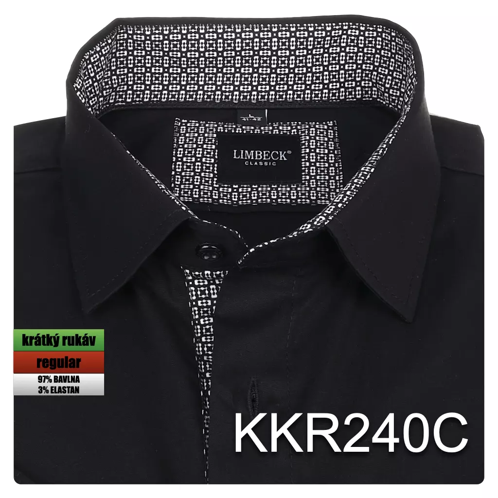 černá košile s doplňky