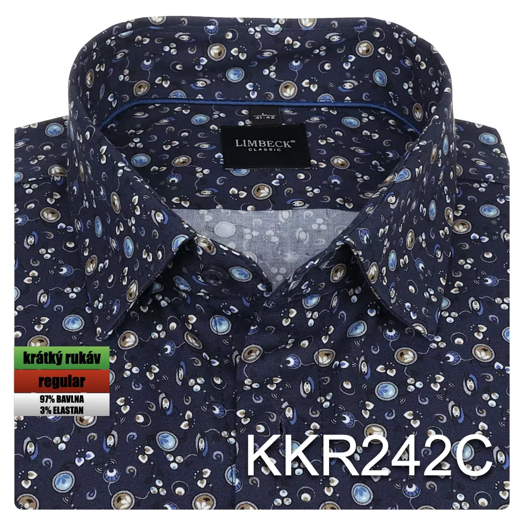 tmavomodrá košile s pěkným vzorem