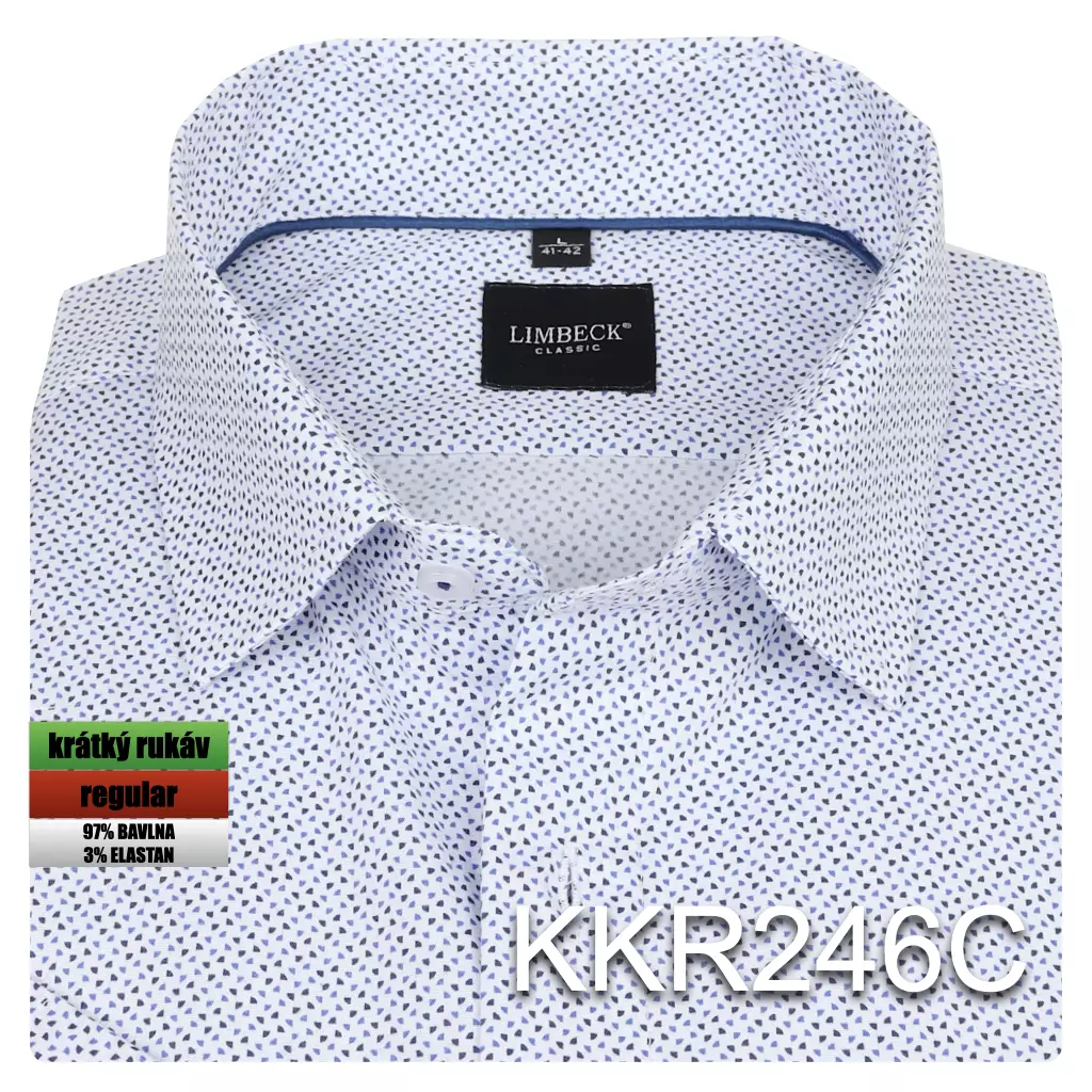 bílomodrá košile s jemným vzorem